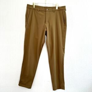 Lululemon Commission Slim Fit Pant 32" Warpstreme Size 38 Brown Athleisure